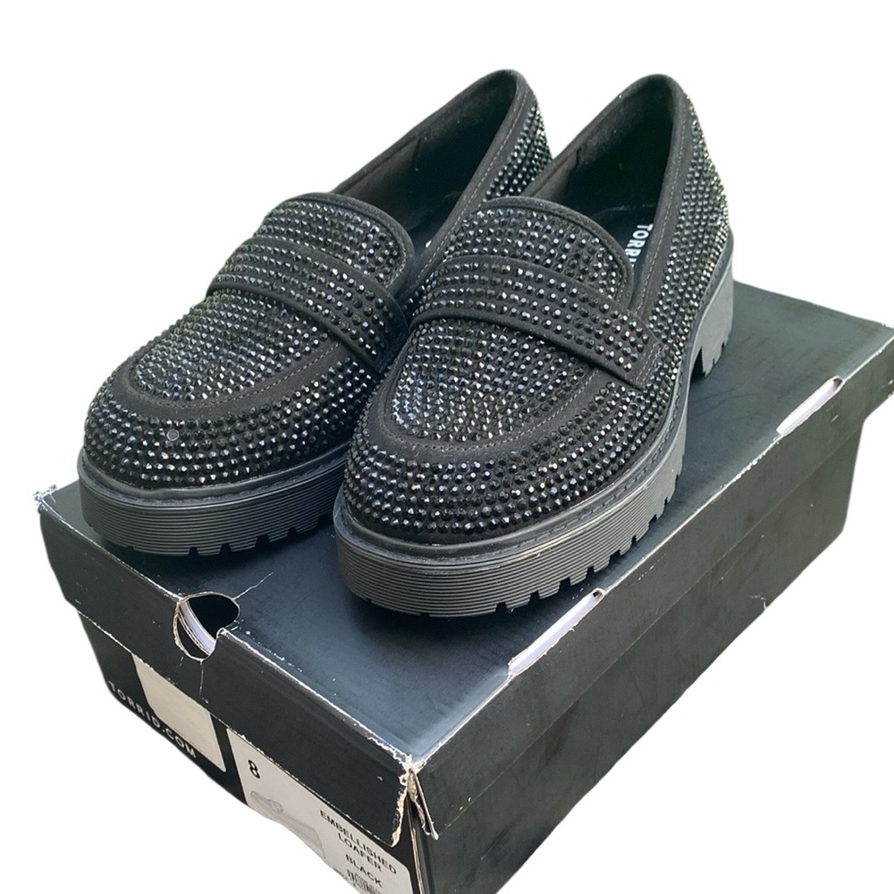 Torrid Black Studded Loafers